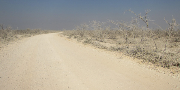 Dust on the way tot Halili Etosha