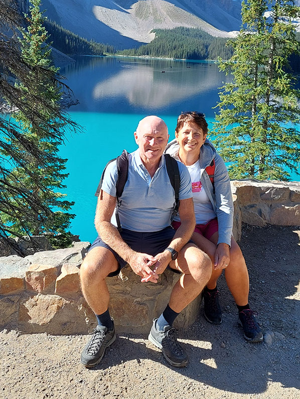 Hans & Gina Mom bij Lake Moraine