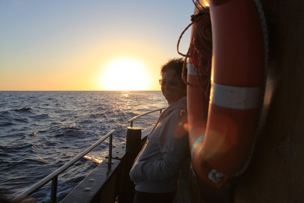 Gina op de Bussard bij La Palma