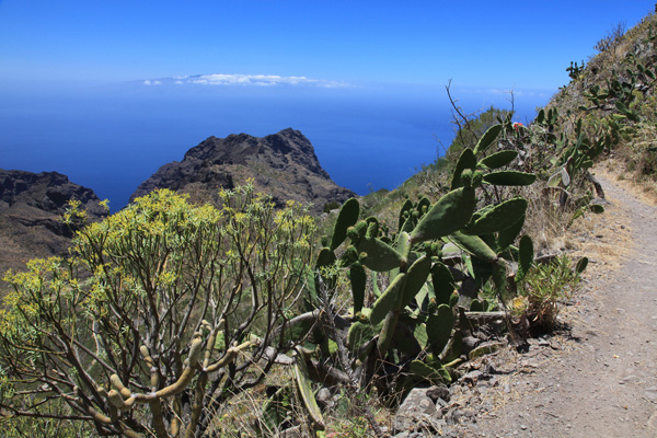 Uitzicht vanaf Tenerife op La Gomera