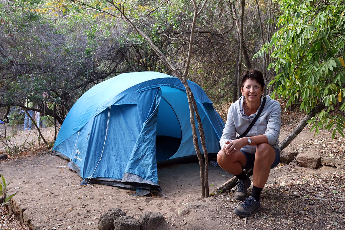 Gina Mom at Zakania campingsite in Isalo NP Madgascar
