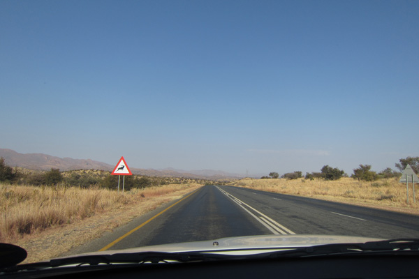 OP weg naar Windhoek