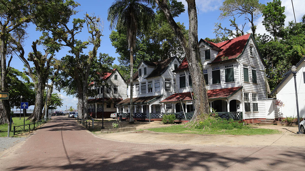 Gebouwen in het oude centrum van Paramaribo