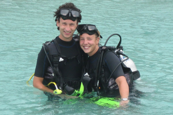 Erik en Daohne na duik nr. 1