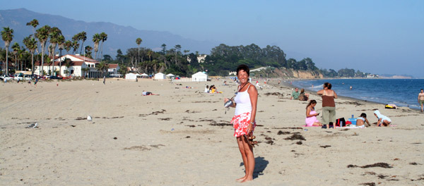 Gina op het strand
